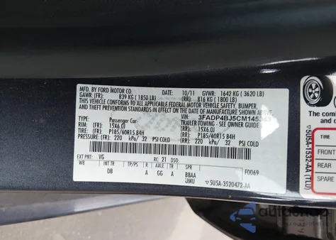 2012 Ford Fiesta Se z USA, uszkodzony, nr VIN 3FADP4BJ5CM145343
